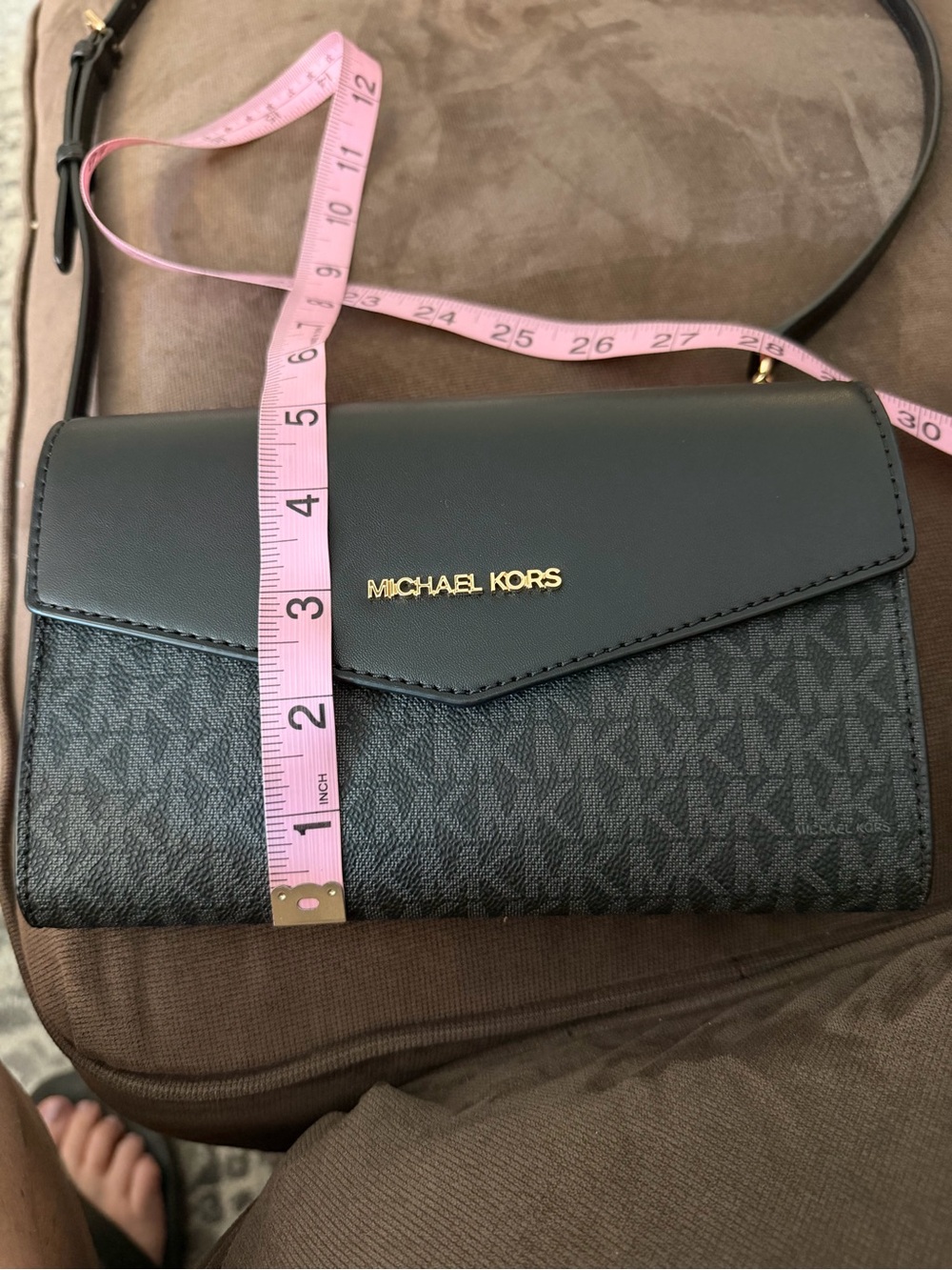 Michael Kors Black MK Monogram Crossbody - Picture 4 of 7